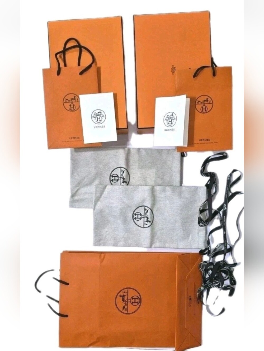 Authentic Hermes Empty Shoe Boxes + Dust Bags + Shopping Bags +...